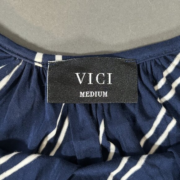 Vici navy and white striped Dress - Picture 3 of 3